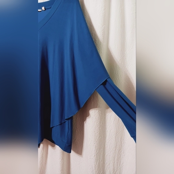 Soft Surroundings Madeline Tunic blue tunic V-neck, long sleeve Size PXL - Picture 8 of 11